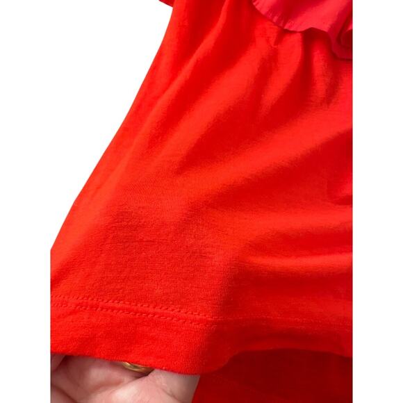 French Connection Off-the-Shoulder Ruffle Top – Red, Sunset Wave, S - Picture 9 of 10